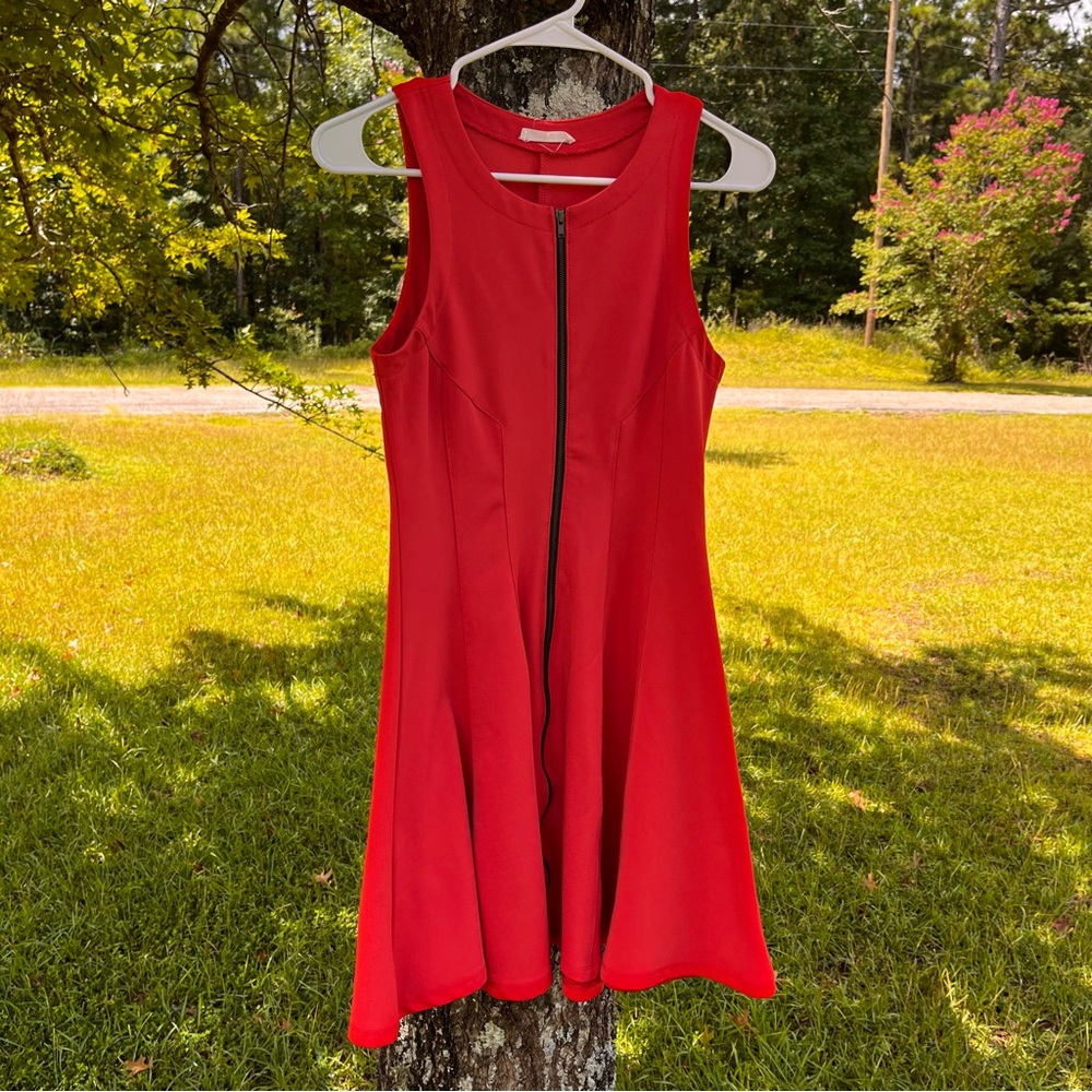 Elegant Orange Sleeveless Pleated Dress by Lush